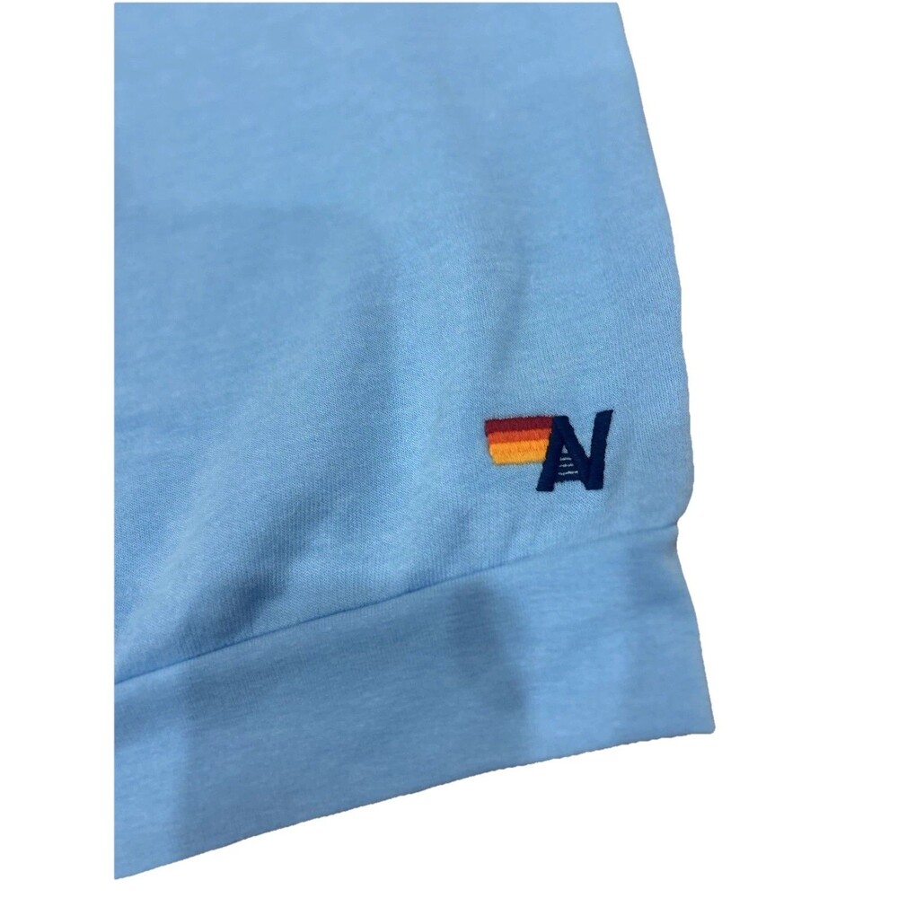 Aviator Nation Glitter Heart Relaxed Crewneck Sweatshirt Blue Size XS New - Picture 9 of 11